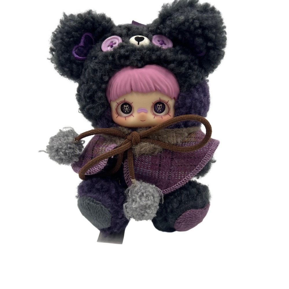 Maymei Tiny Bear Cookie Series Purple Gothic Bear Plush Doll Pendant NO BOX CARD